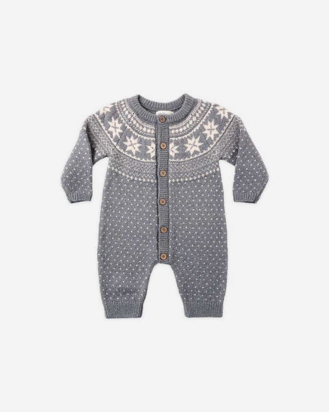 Rylee + Cru Fair Isle Romper in Slate