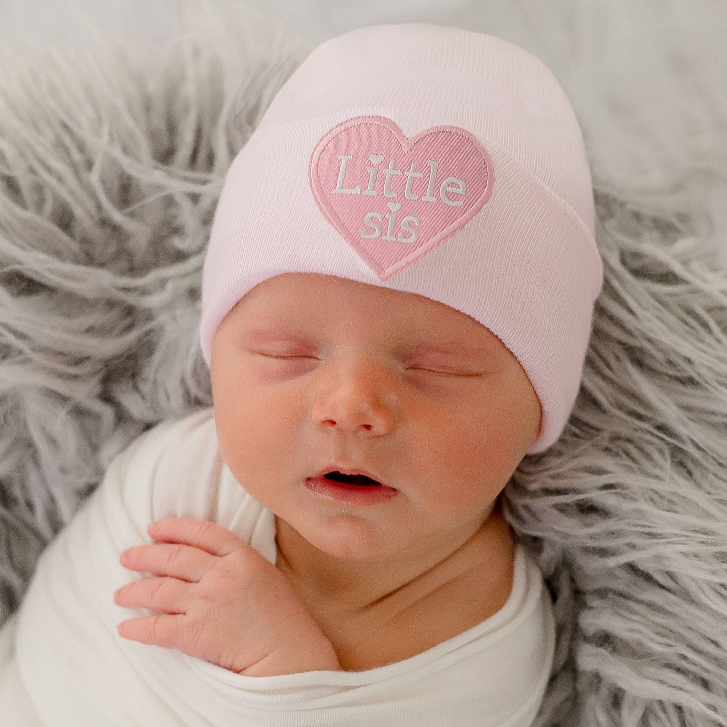 Little SIS Heart Patch White Hospital Hat