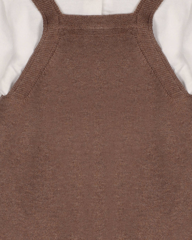 Bear Sweater Knit Baby Overall & Bodysuit Set (Organic)