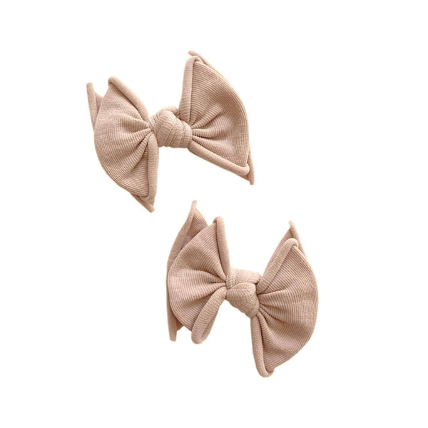 Baby Clips Softy Nylon Bow Hair Clips - 2 Pack