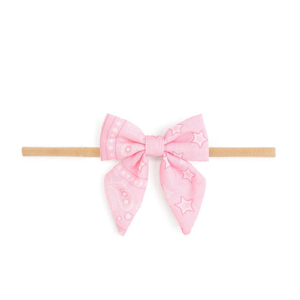 Pink Bandana Western Bow Baby Headband - Hair Accessories
