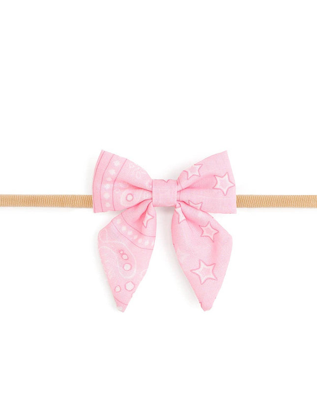 Pink Bandana Western Bow Baby Headband - Hair Accessories
