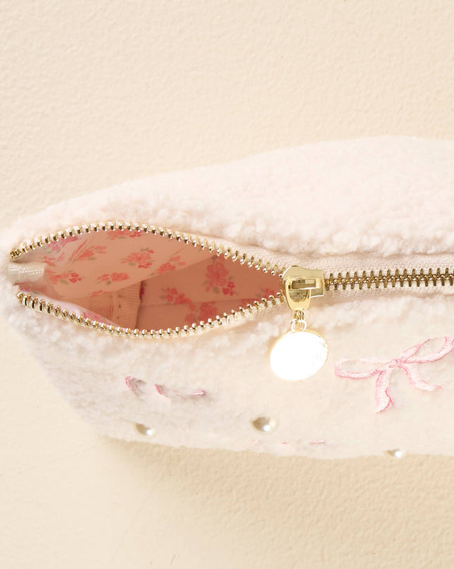 Teddy Pouch - Bows Pink
