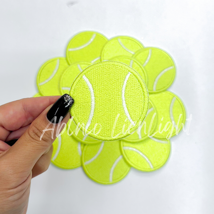 2” tennis ball glitter embroidery patch iron on 