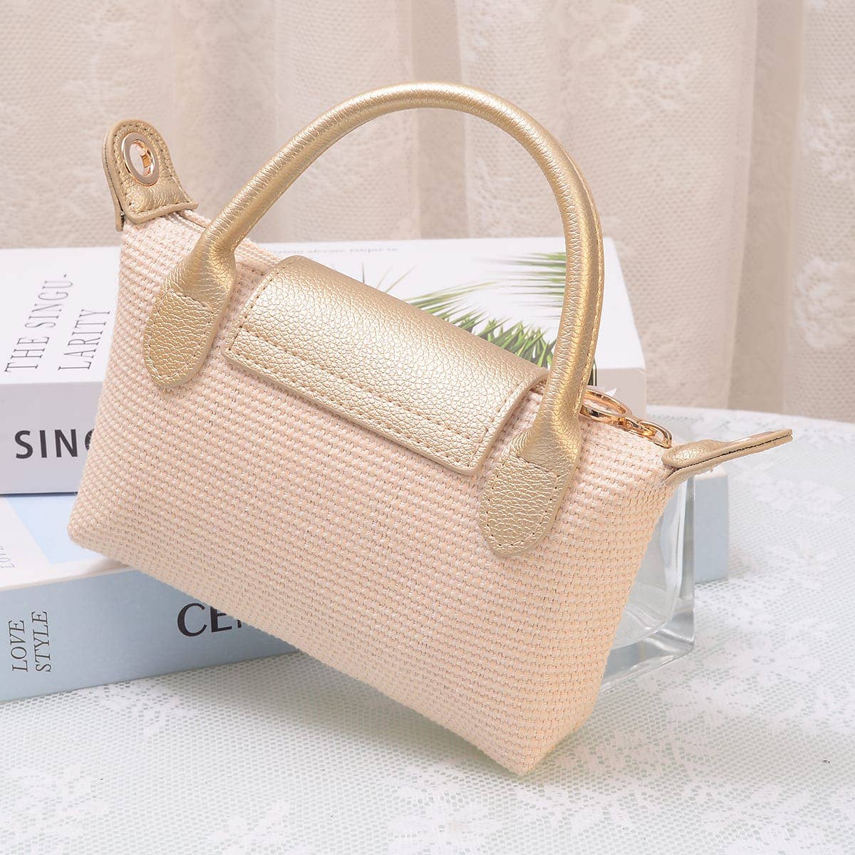 SC781 Lacey Straw Mini Crossbody Bag