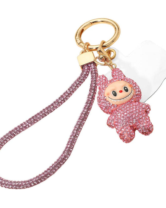 Sparkling Labubu Rhinestone Phone Strap Keychain Bag Charm