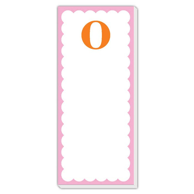 Scallop Monogram Orange And Pink O Skinny Notepad