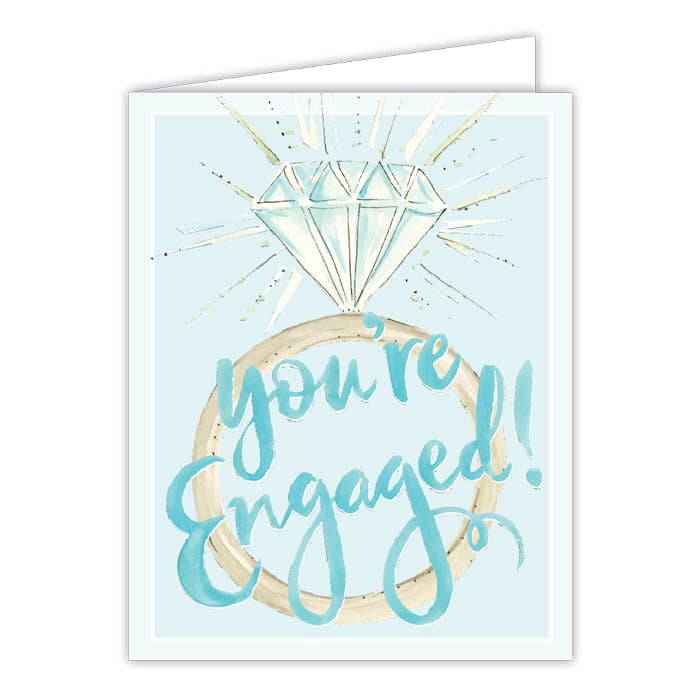 Handpainted You're Engaged Engagement Ring Greeting Card