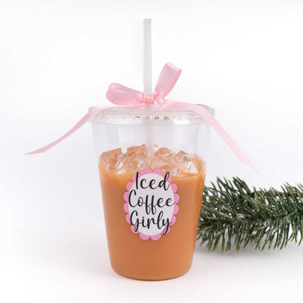 Iced Coffee Glass Christmas Ornament