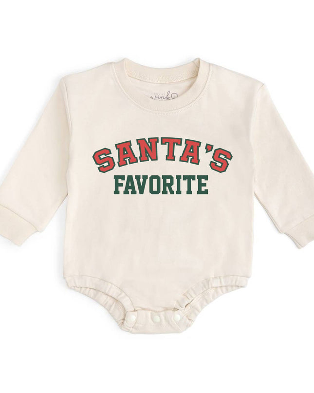 Santa's Favorite Christmas Long Sleeve Romper -Baby Clothing