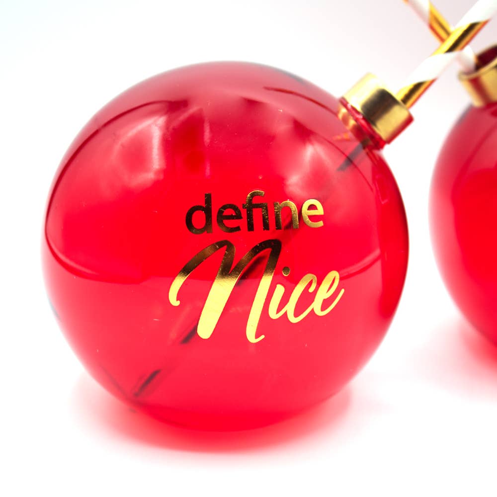 Define Naughty & Nice Ornament Drinking Glasses - Boxed Set