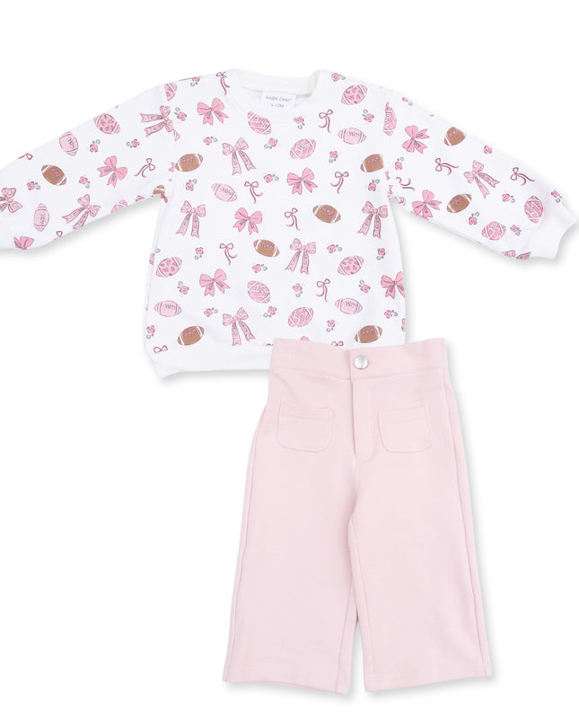 Footballs and Bows Oversized Sweatshirt and Baby Bells