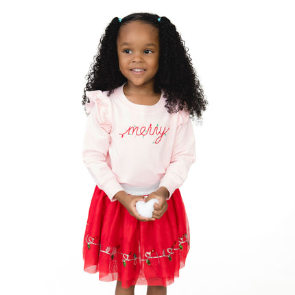 Angel Dear Christmas Lights Merry Ruffle Sweatshirt