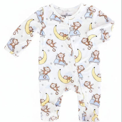 Monkey See, Monkey Snooze Zipper Footie