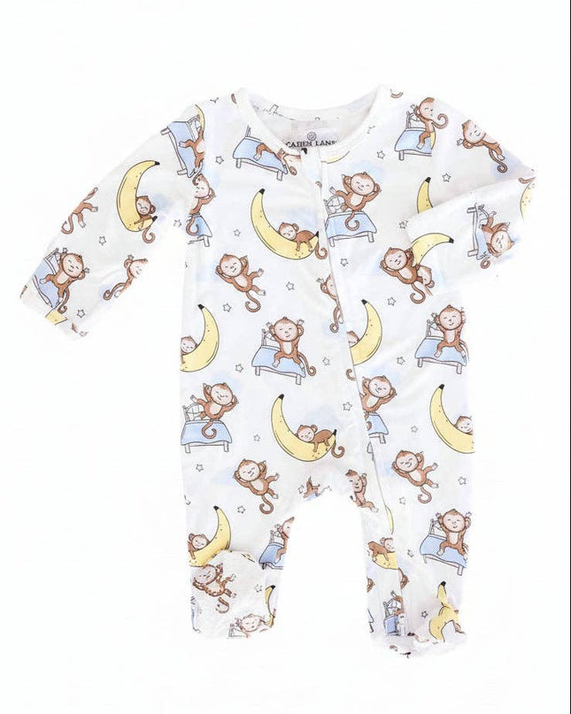 Monkey See, Monkey Snooze Zipper Footie
