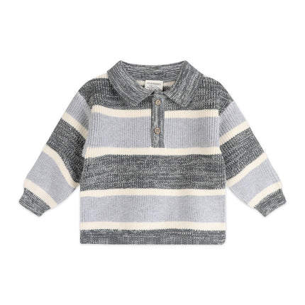 Rugby Stripe Polo Knit Baby Pullover & Pants Set