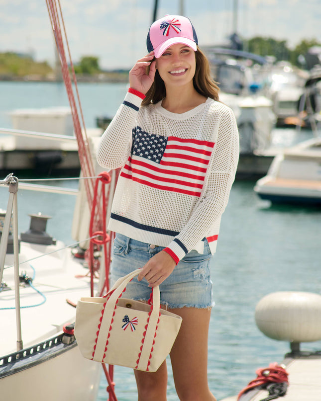LIBERTY BOW MINI TOTE,RED