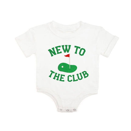 New To The Club Patch Short Sleeve Romper