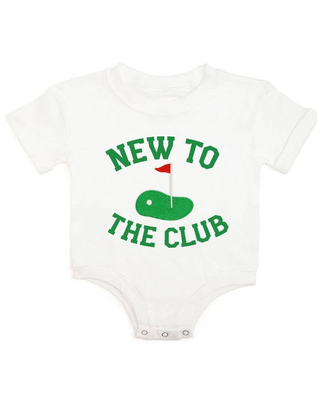 New To The Club Patch Short Sleeve Romper