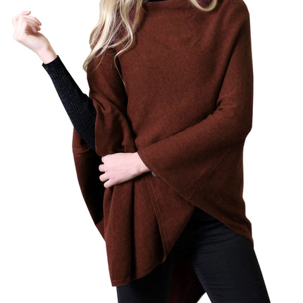 Women's Organic Poncho Sweater Knit Pulloever