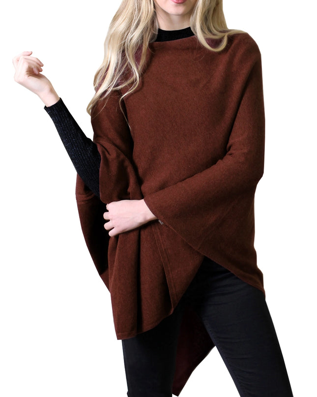Women's Organic Poncho Sweater Knit Pulloever