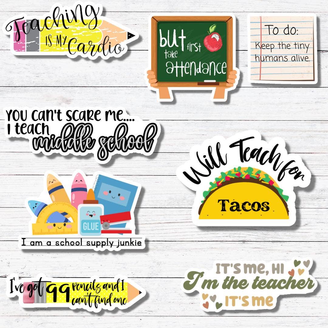 Teach Middle School-Teacher Sticker/Magnet: Glossy Vinyl