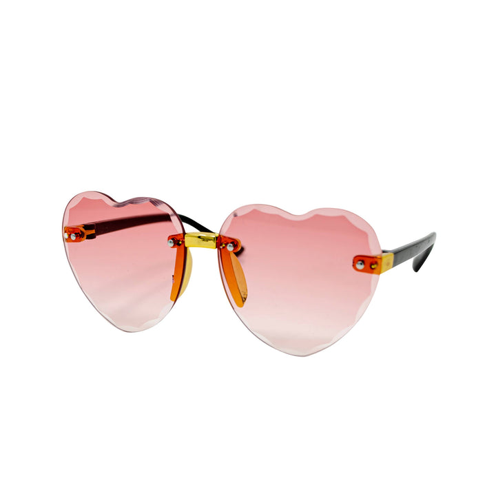 Frameless Heart Sunglasses: Plum