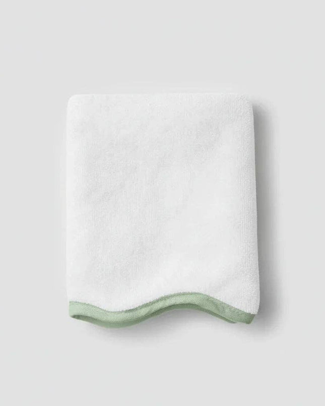 Personalized Luxury Cotton Hand Towels with Scallop Piping