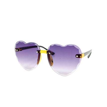 Frameless Heart Sunglasses: Lilac