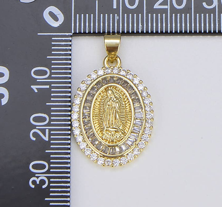 Blessed Virgin Mary 18K Gold Charm, CP1550