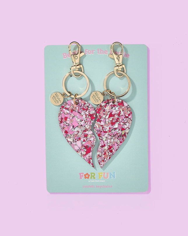 2-Piece Keychain Set - Heart Halves