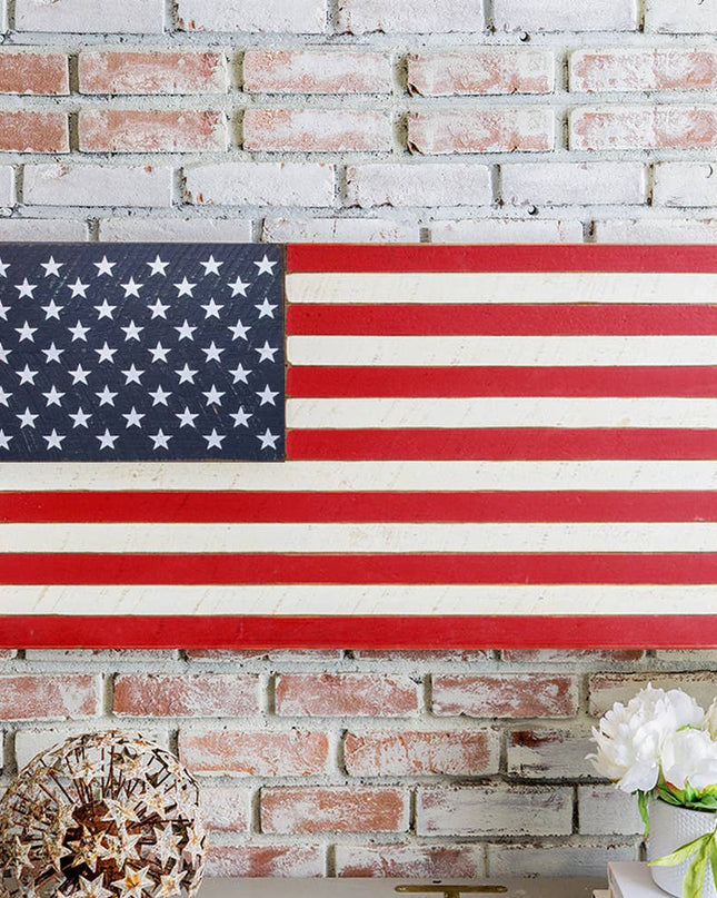 Classic Wooden American Flag