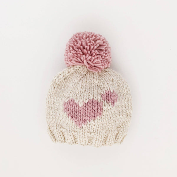 Sweetheart Knit Beanie Hat Rosy