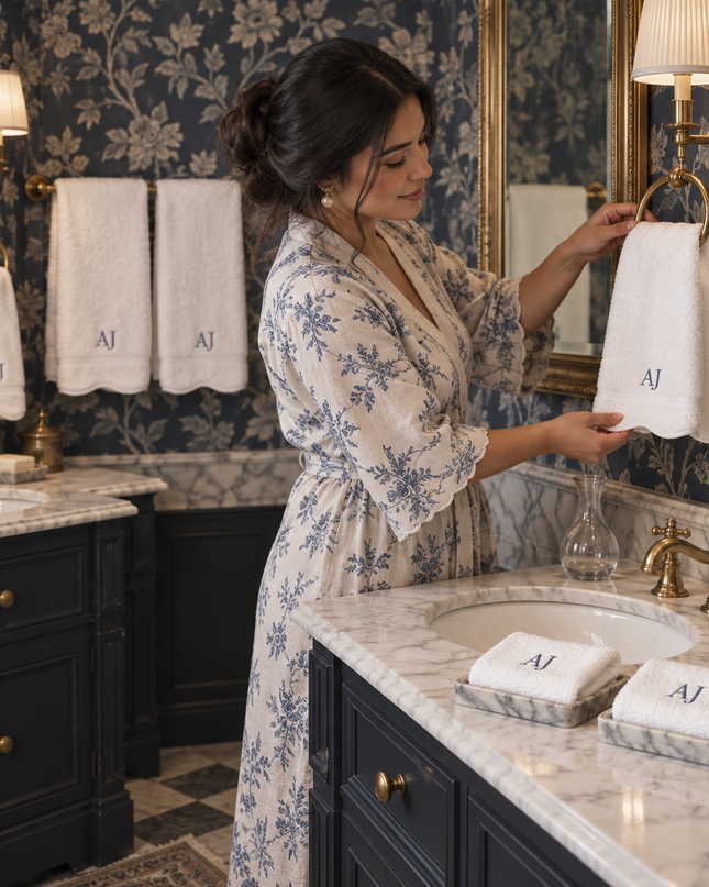Luxury Scallop Piping Bath Towel Sets (6-Piece)