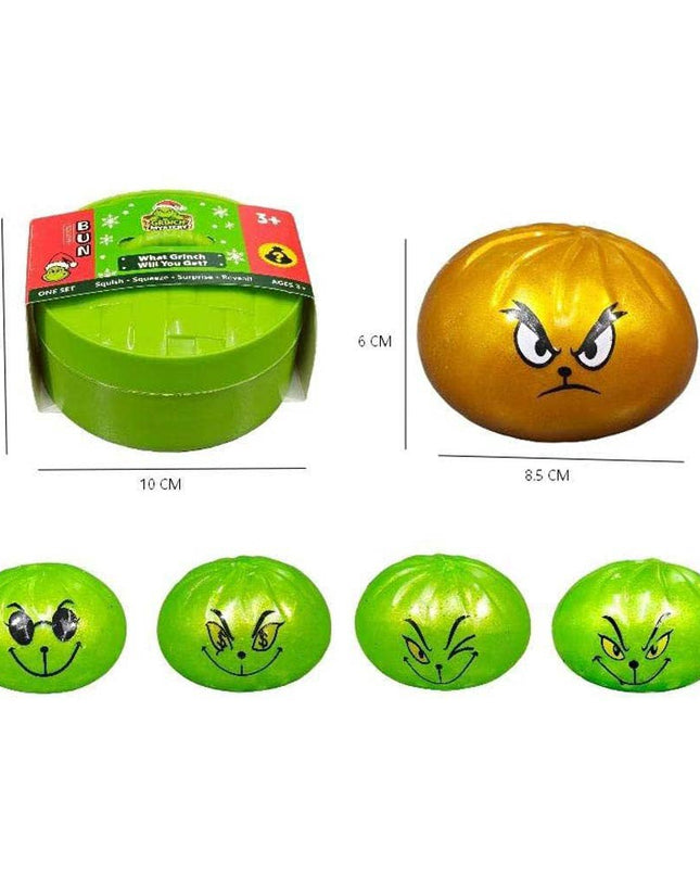 Glitter Christmas Grinch Squishy Dumpling  Toy