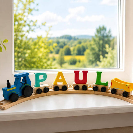 Wooden Tractor - Personalized Name Train Piece