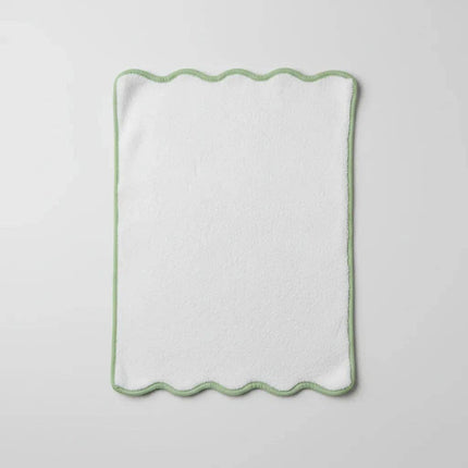 Personalized Luxury Cotton Hand Towels with Scallop Piping