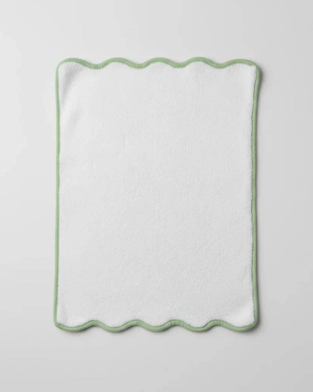 Personalized Luxury Cotton Hand Towels with Scallop Piping