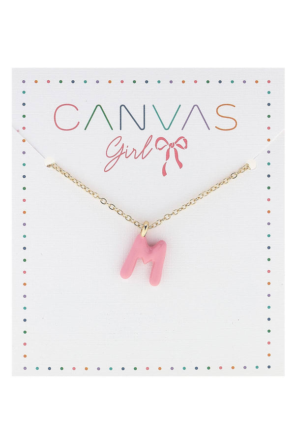 Viola Enamel Coated Letter Children's Necklace