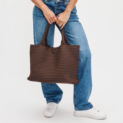 Sky's The Limit - Large Woven Neoprene Tote-Olive Color