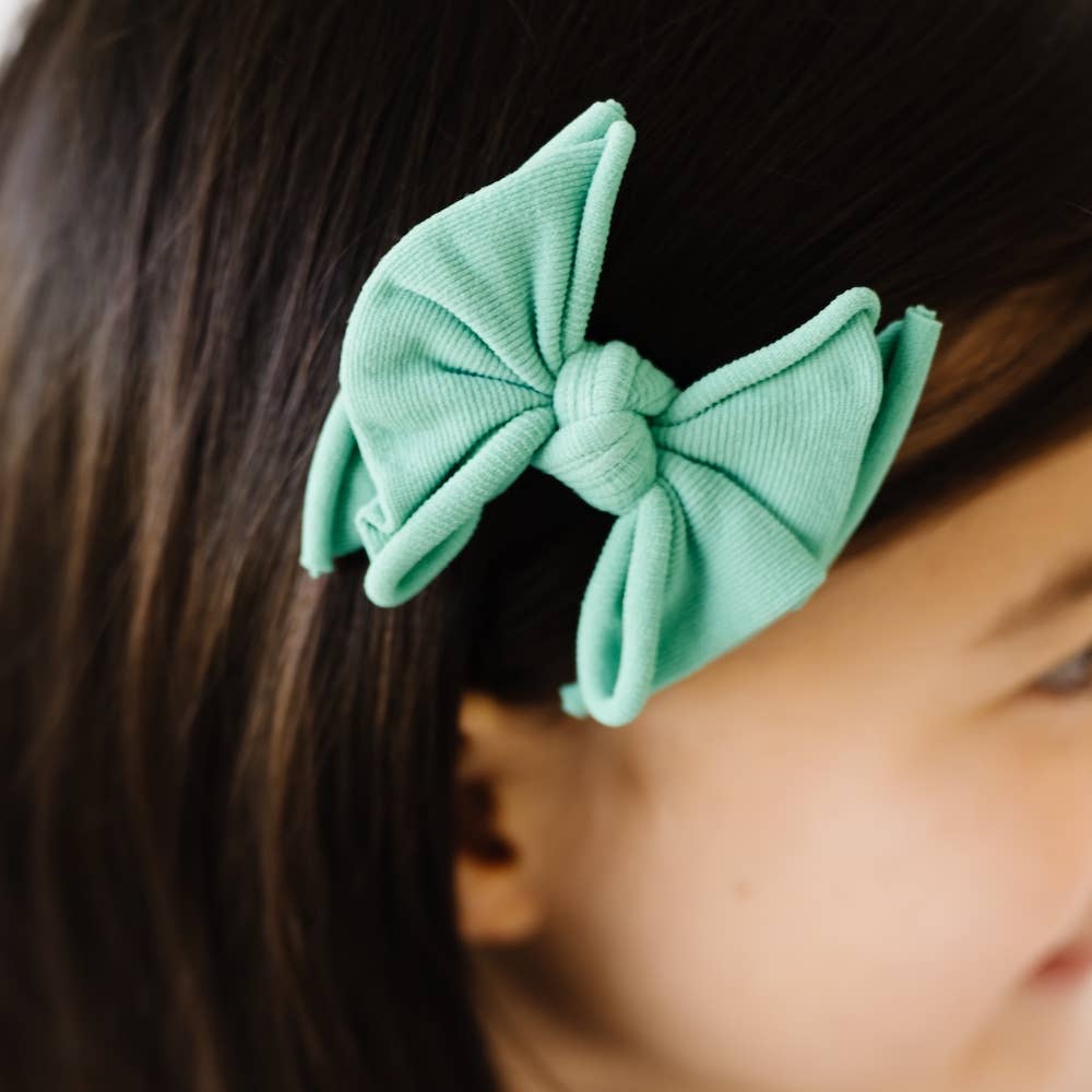 Baby Clips Softy Nylon Bow Hair Clips - 2 Pack