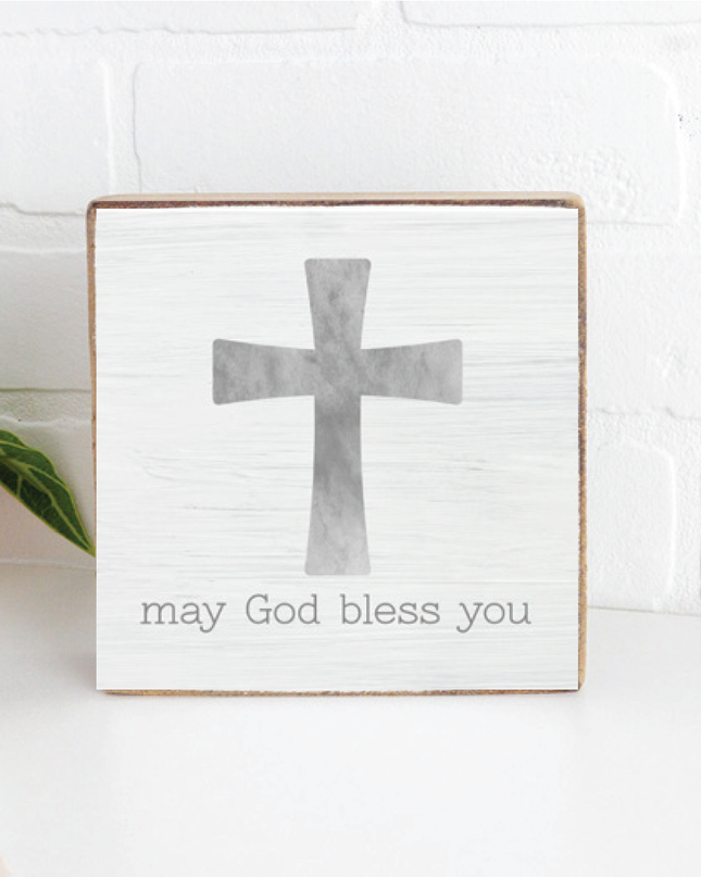 God Bless You Decorative Wooden Block