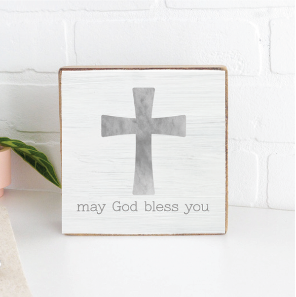 God Bless You Decorative Wooden Block