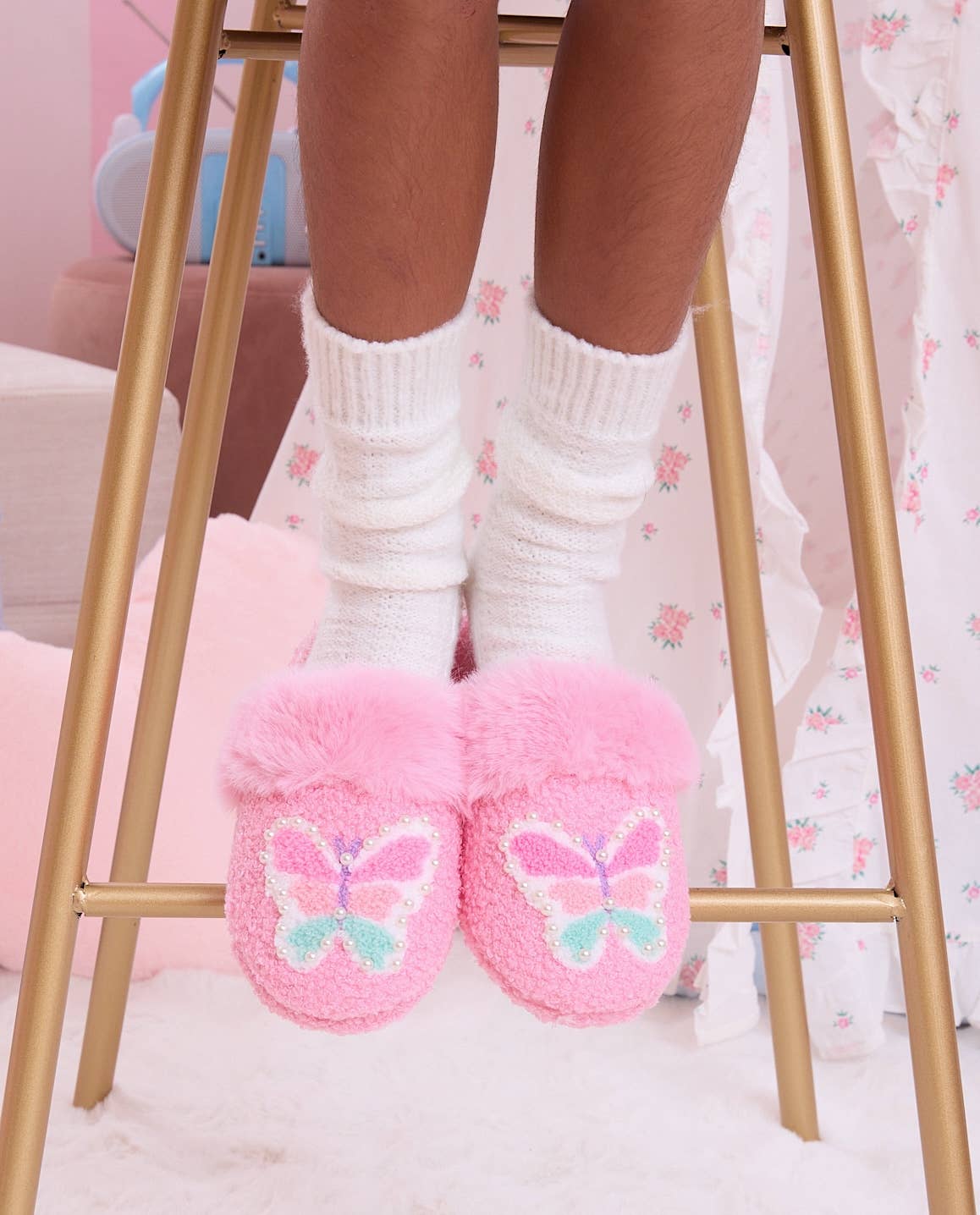 Pink Butterfly Slippers