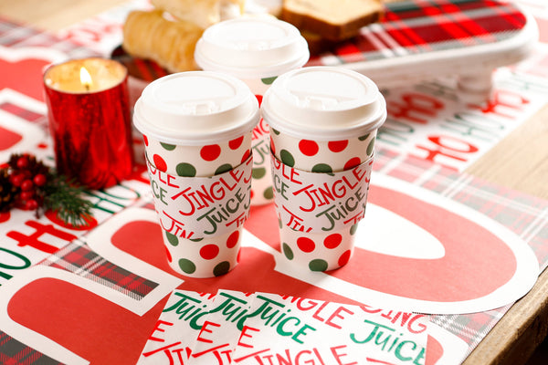 RED/GREEN POLKA DOT W/JINGLE JUICE SLEEVE CUP