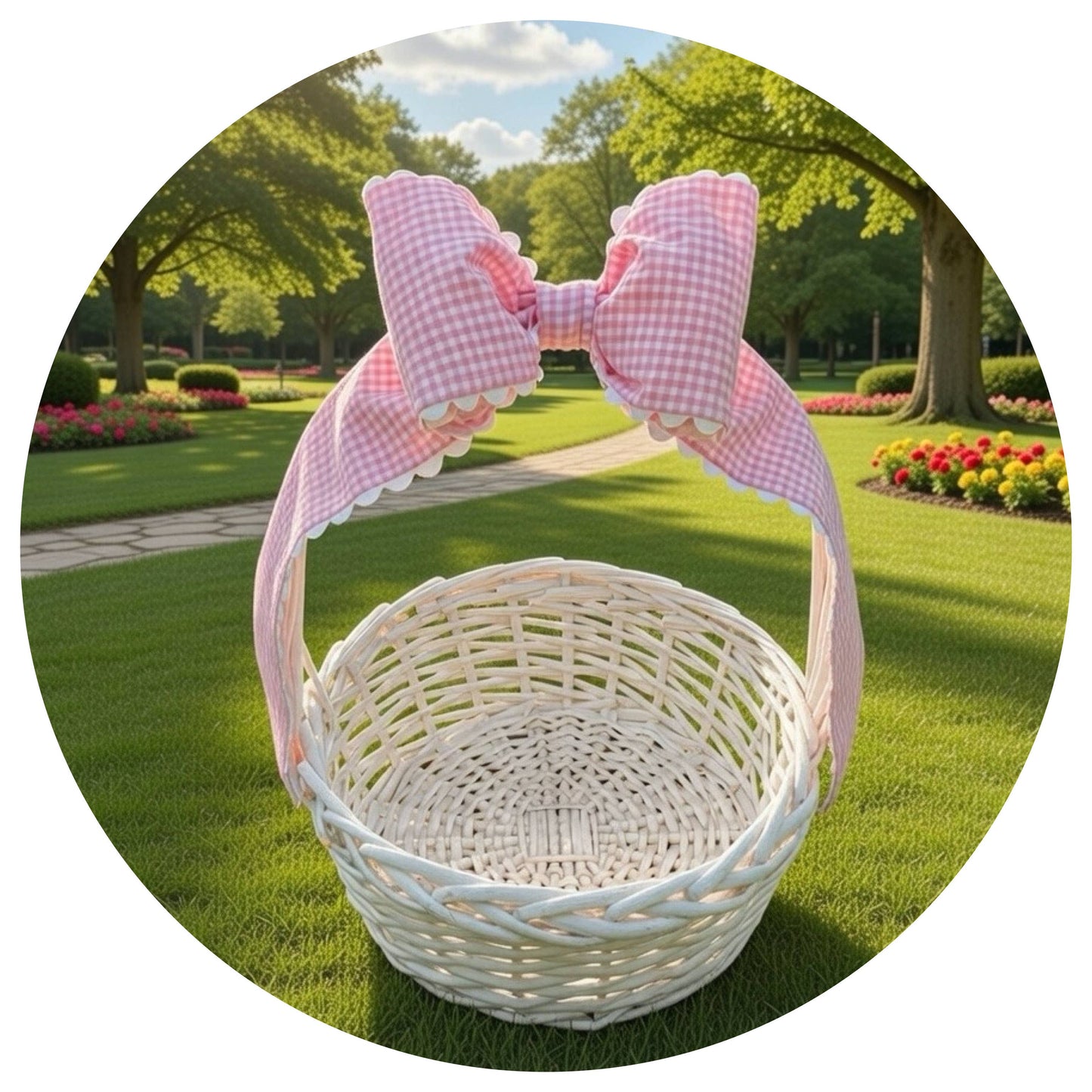 Custom Gingham Bow with Trim