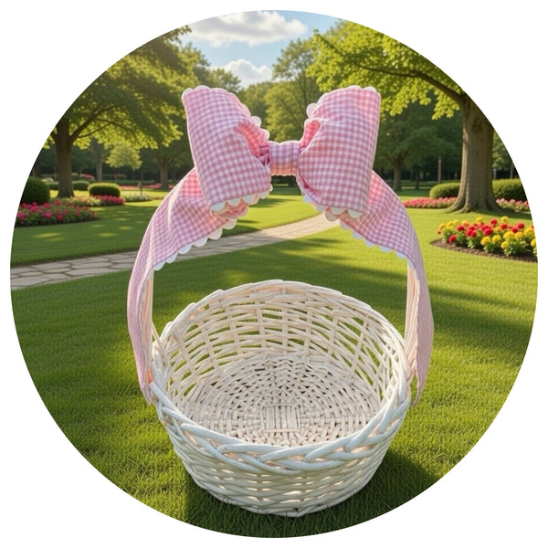Custom Gingham Bow with Trim