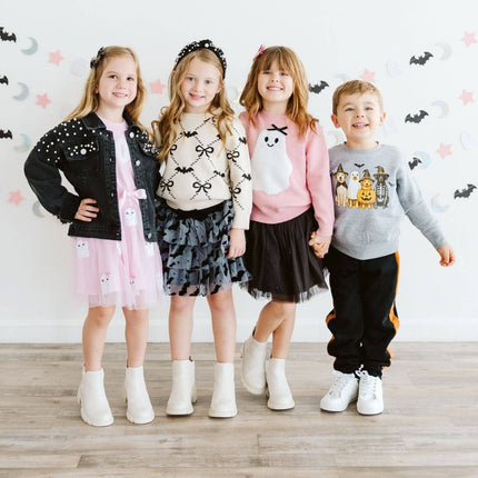 Glitter Bat Halloween Bow Clip Set - Hair Accessories - Kids