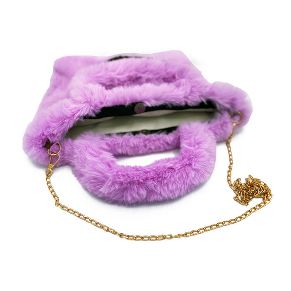 Faux Fur Fuzzy Happy Face Purses for Kids