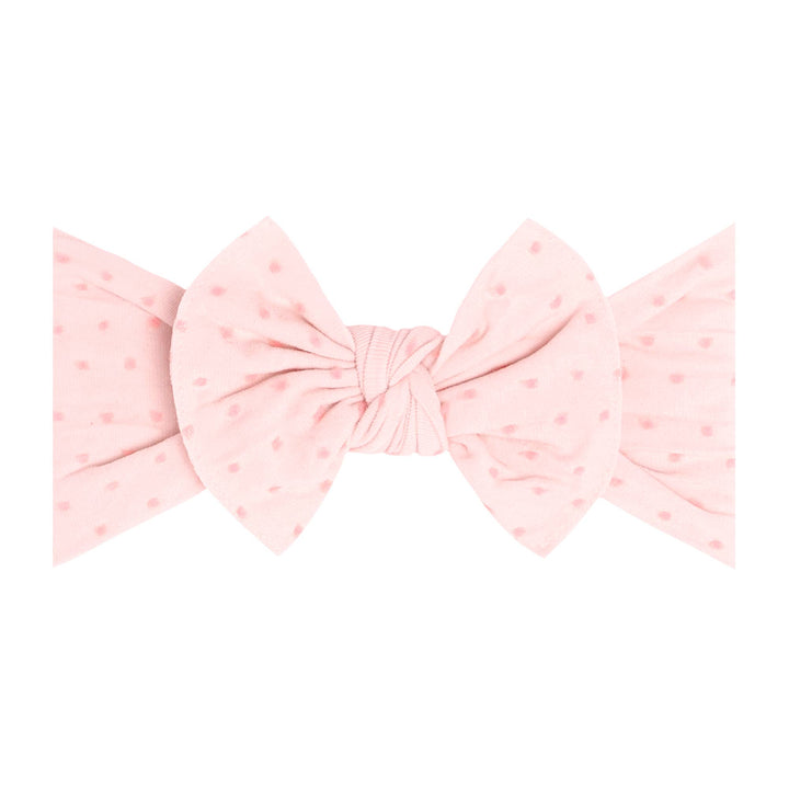 Shabby Dot Knot soft nylon headband: Pink/Pink Dot